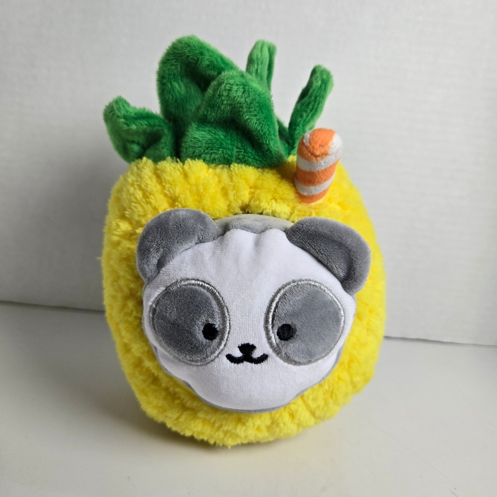 Anirollz Pandaroll Panda with Pineapple Juice Outfit 7" Plush Stuffed Animal